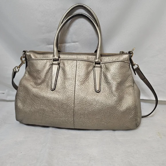 Authentic Coach Morgan Satchel | Style F35185 | Metallic Gold Pebbled Leather - Picture 16 of 16